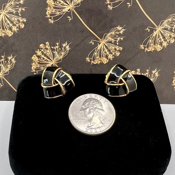 Avon Perfect Black Knot Pierced Earrings - Picture 3 of 5